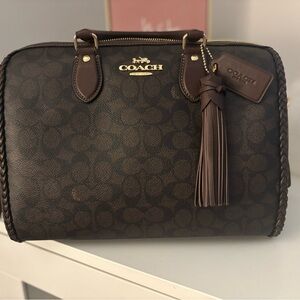 Coach Dark Brown Fringe Large Rowan